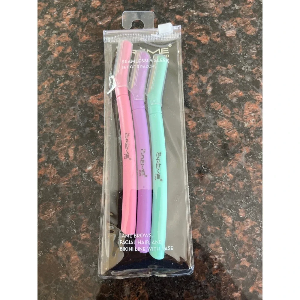 The Creme Shop Seamlessly Sleek Set of 3 Razors Pastel Pink Purple‎ Mint Green